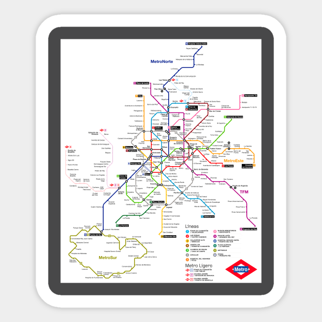 Madrid subway map Sticker by Superfunky